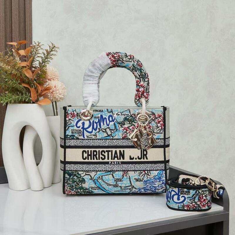 D Brand Creative Oil Painting Embroidered Bag, Large Capacity Versatile Commuter Tote, 2025 New Embroidered Handbag