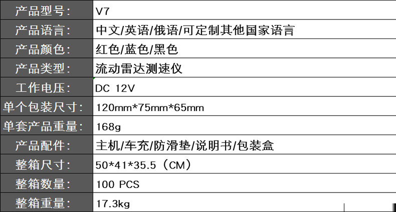 V7 V9 E8 electronic dog Foreign Trade car radar speed measurement vehicle-mounted mobile speed measurement electronic dog China-UK Russia-Thailand