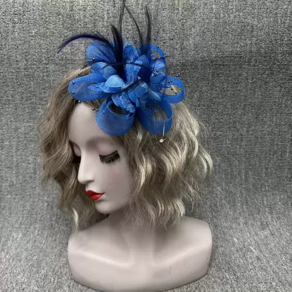 European and American Retro Veil Jewelry Simple Bow Wedding Headdress Mesh Head Flower Feather Hair Hoop Hairpin Dual-Purpose Head
