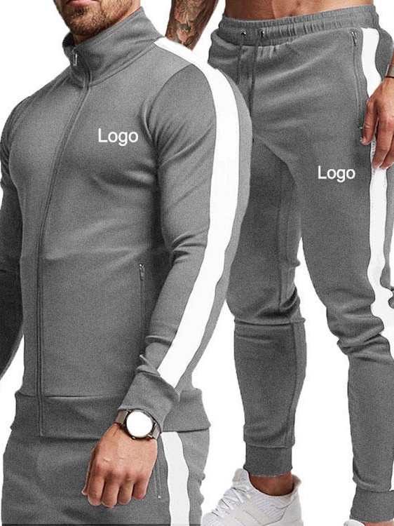 Trajes casuales transfronterizos nuevos hombres deportivos comercio exterior chaqueta de moda con cremallera trajes deportivos pantalones de manga larga 6643