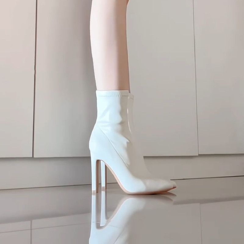 Damen Stiefeletten Mit Spitzer Kappe Und Absatz Für Den Winter_voghion.com