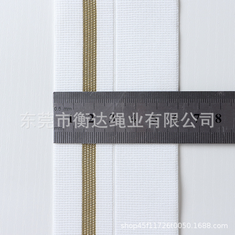 Fábrica de venta al por mayor 6cm costillas de color dobladas elásticas bordes de oro ropa interior pantalones cintura elástica