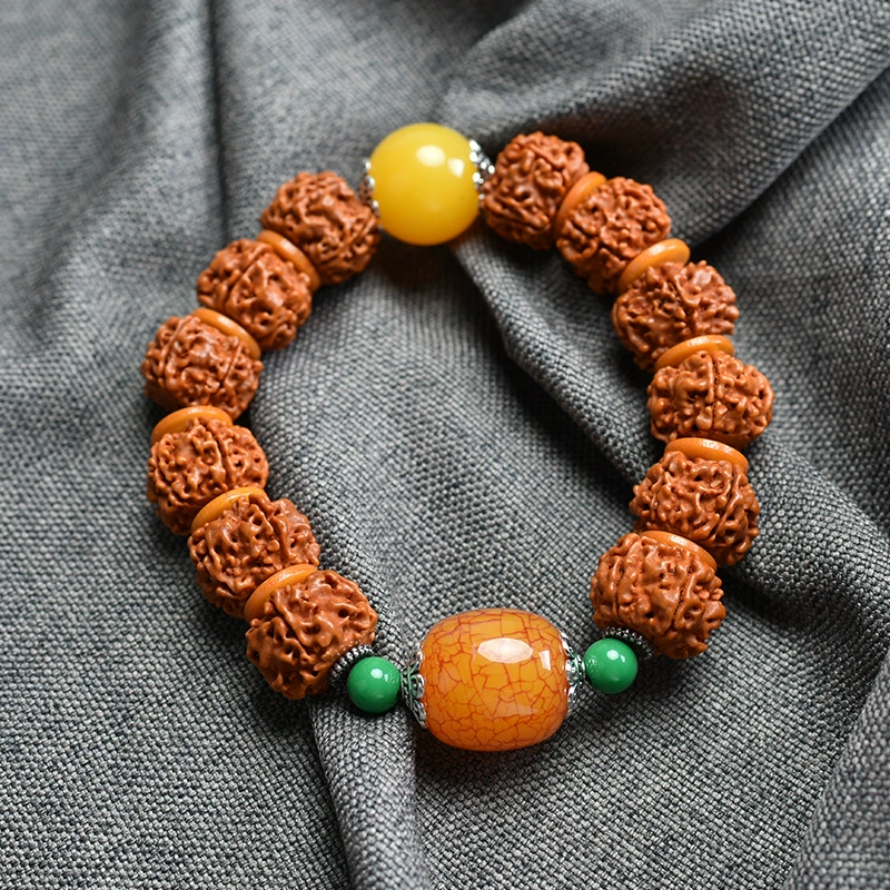 Bodhi rosary, bracelet, rosary with round beads for men and women walnut