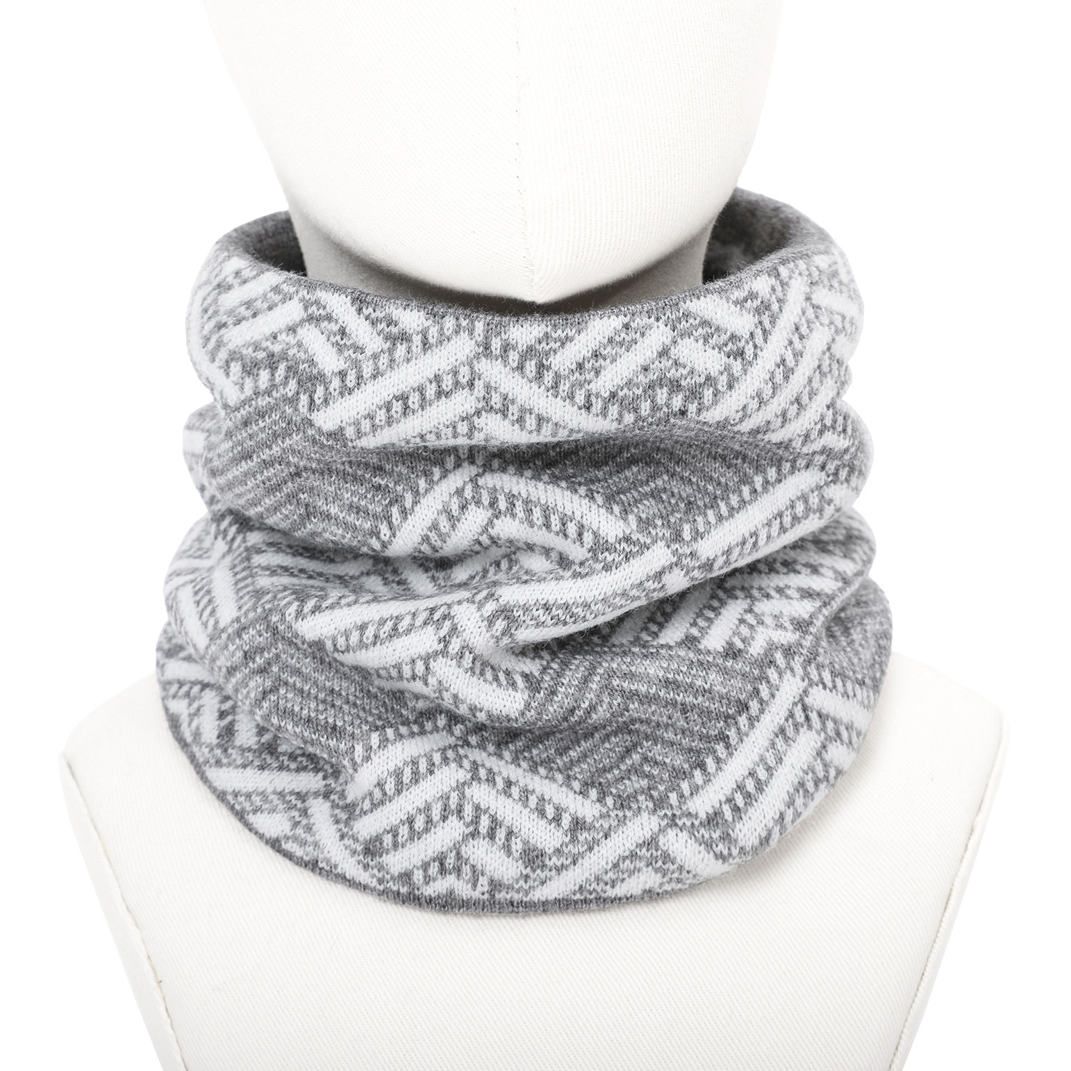 Winter Men's and Women's Warm Neck Set Double-layer Thickened Turtle Scarf Pattern Men's fleece-lined Scarf Set Cold-proof Scarf Set