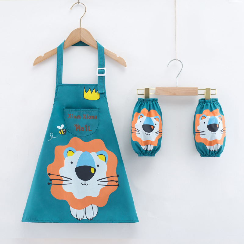 Children's painting apron kindergarten children's art painting clothes waterproof with sleeves baby boy eating smock apron