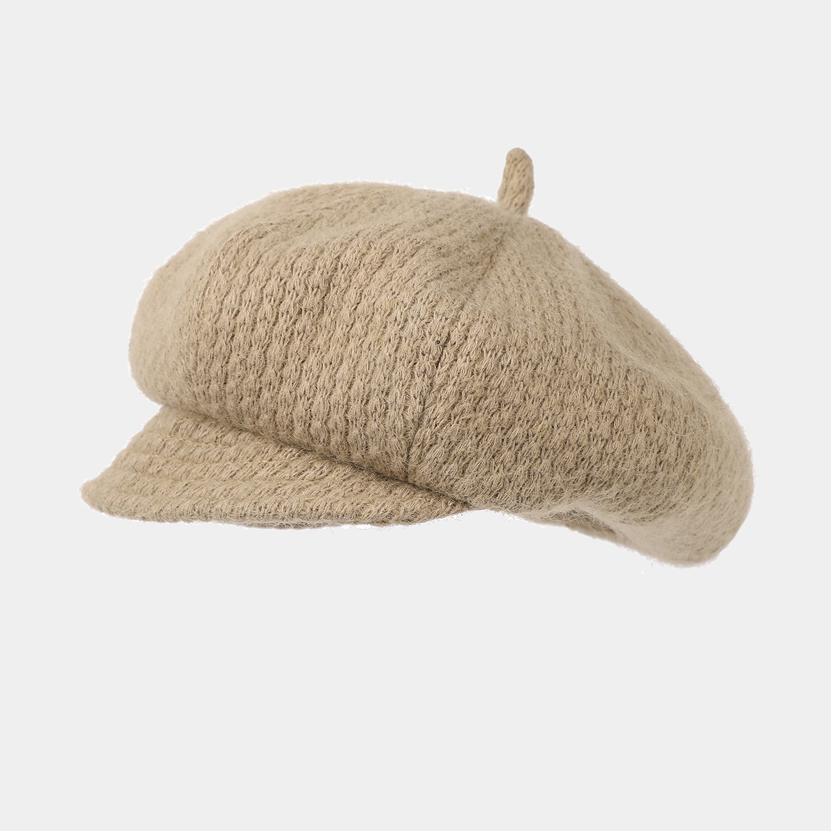 Ins nuevo sombrero de ocho ángulos de color sólido para mujeres nicho japonés diseño retro versátil sombrero de lengua corta sombrero pintor