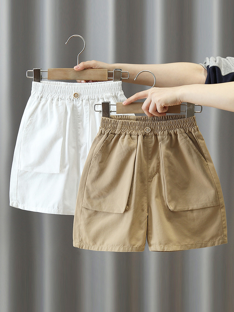 Pantalones Cortos Cargo Holgados para Niño de Mezcla de Algodón para Verano
