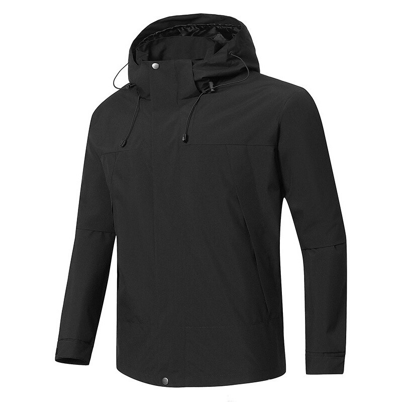 Men's Jacket for Autumn, Outdoor Waterproof American-Style Windbreaker, Plus-Size Casual Outerwear with Logo, Spring and Autumn Style