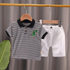 Polo for boys, children's set, fashionable cartoon dinosaur, 0-5 years, with short sleeve