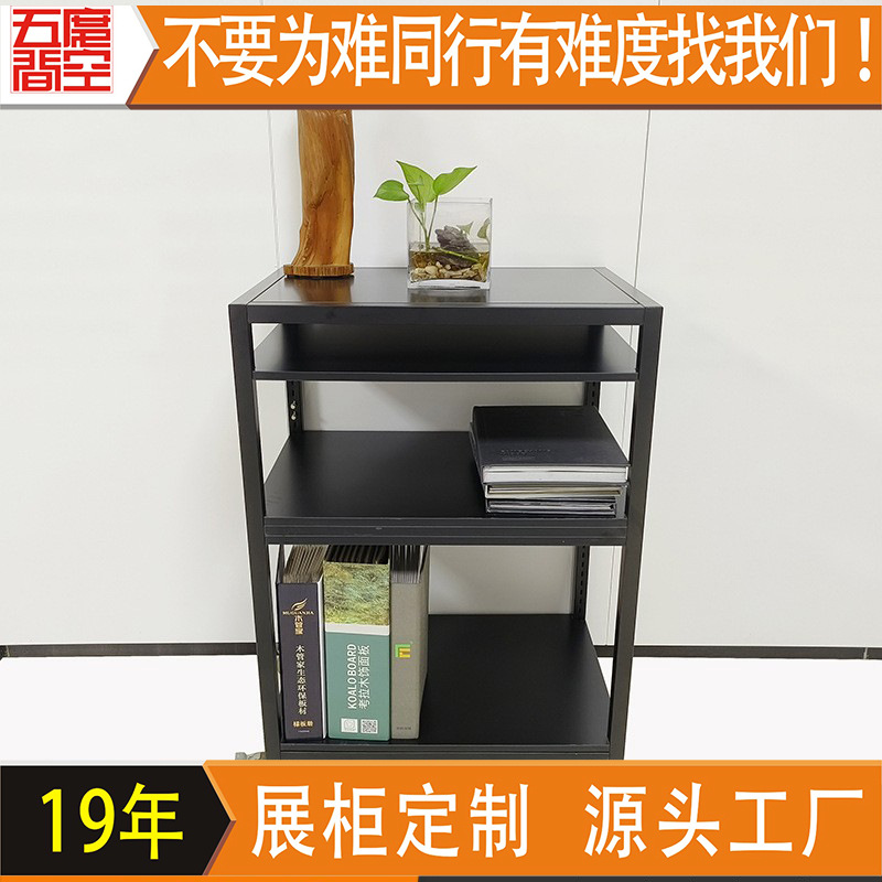 落地多层收纳烤漆展示柜 可移动置物架收纳小推车铁艺书架定制