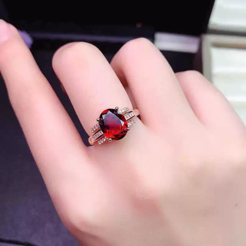 Милое Ruby кольцо с камнем граната из Мозамбика, подарок на день рождения