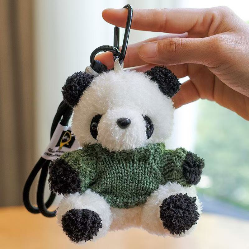 Cute panda gigante muñeca colgante logotipo impreso regalo de graduación sombrero médico panda muñeca evento regalo de promoción