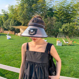 夏季充电风扇帽子旅游户外休闲防晒遮阳帽防紫外线女士太阳空顶帽