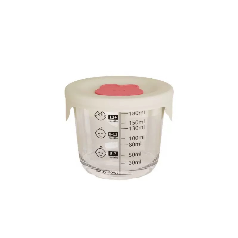 240ml bebés tazón de vidrio caja de alimentos suplementarios para niños cubiertos frescos de alta temperatura sellado tazón de alimentos suplementarios personalizados lindos