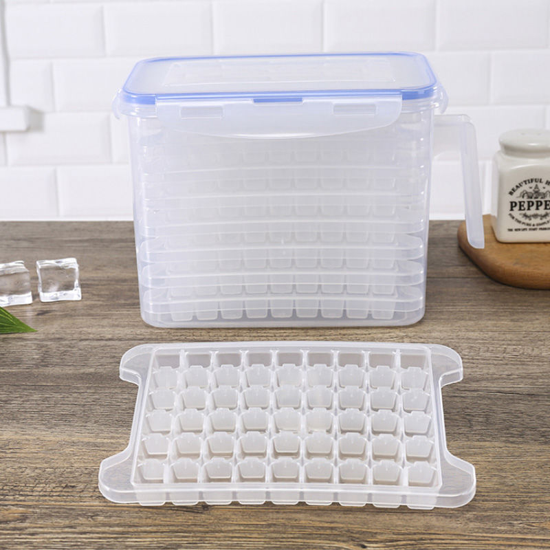 Commercial Ice Cube Tray with Lid, Quick-Freezing Ice Maker, Small Sealed Ice Tray for Making Hollow Ice Cubes, One Piece
