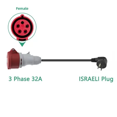 EV şarj adapterləri – Cee Female Adapter Charging Pile - 3-phase-32a-israel-plug
