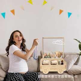跨境木制婴儿淋浴箱壁橱带手柄婴儿收纳箱实木家用婴儿收纳整理架