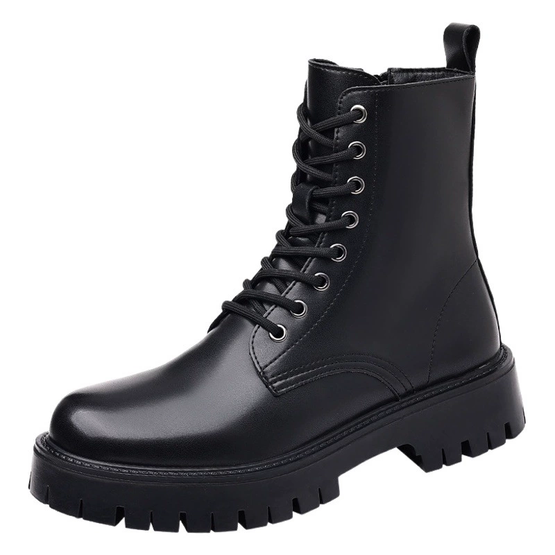 Черные ботинки Martin в британском стиле, мужские застежки, мотоциклетные ботинки с крутой боковой молнией, европейские и американские туфли на толстой подошве с высоким берцем 96118-R