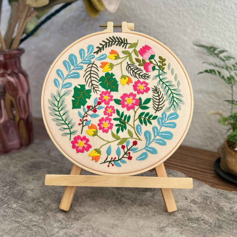 Nuevo Lu bordado hierba pintura colgante bordado a mano DIY paquete de material jardín conejo sala de estar pintura colgante bordada creativa