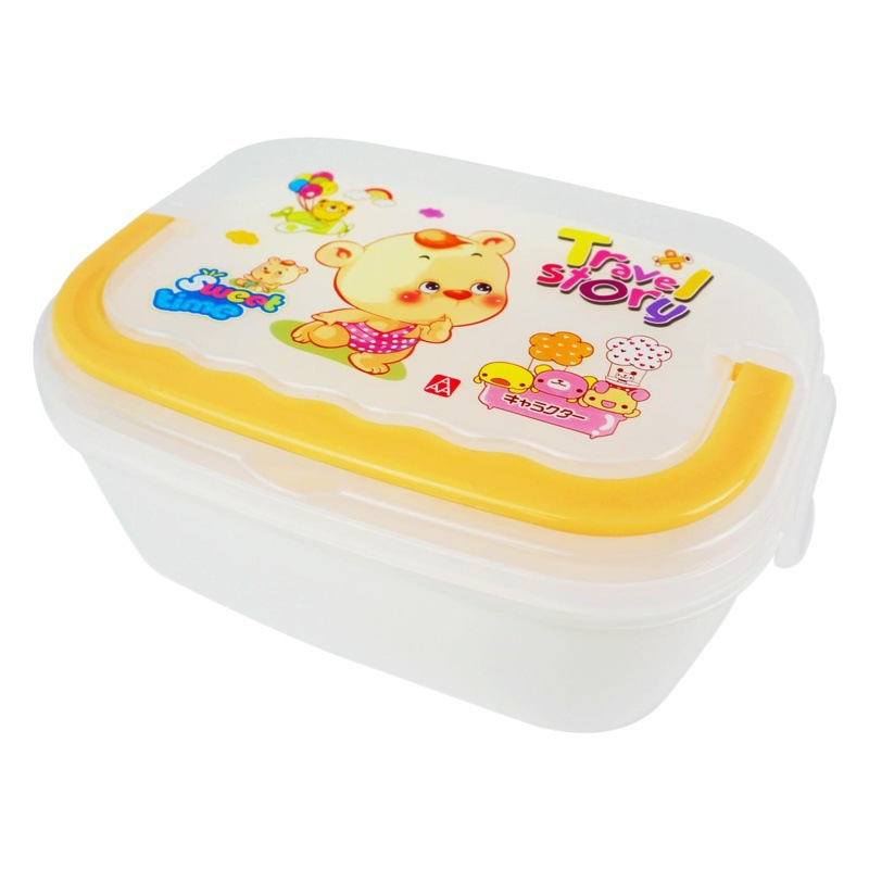 La caja de almuerzo plástica de los niños potentes de la fábrica separó la caja de almuerzo plástica caja de almuerzo portátil microonda impresión portátil para los estudiantes