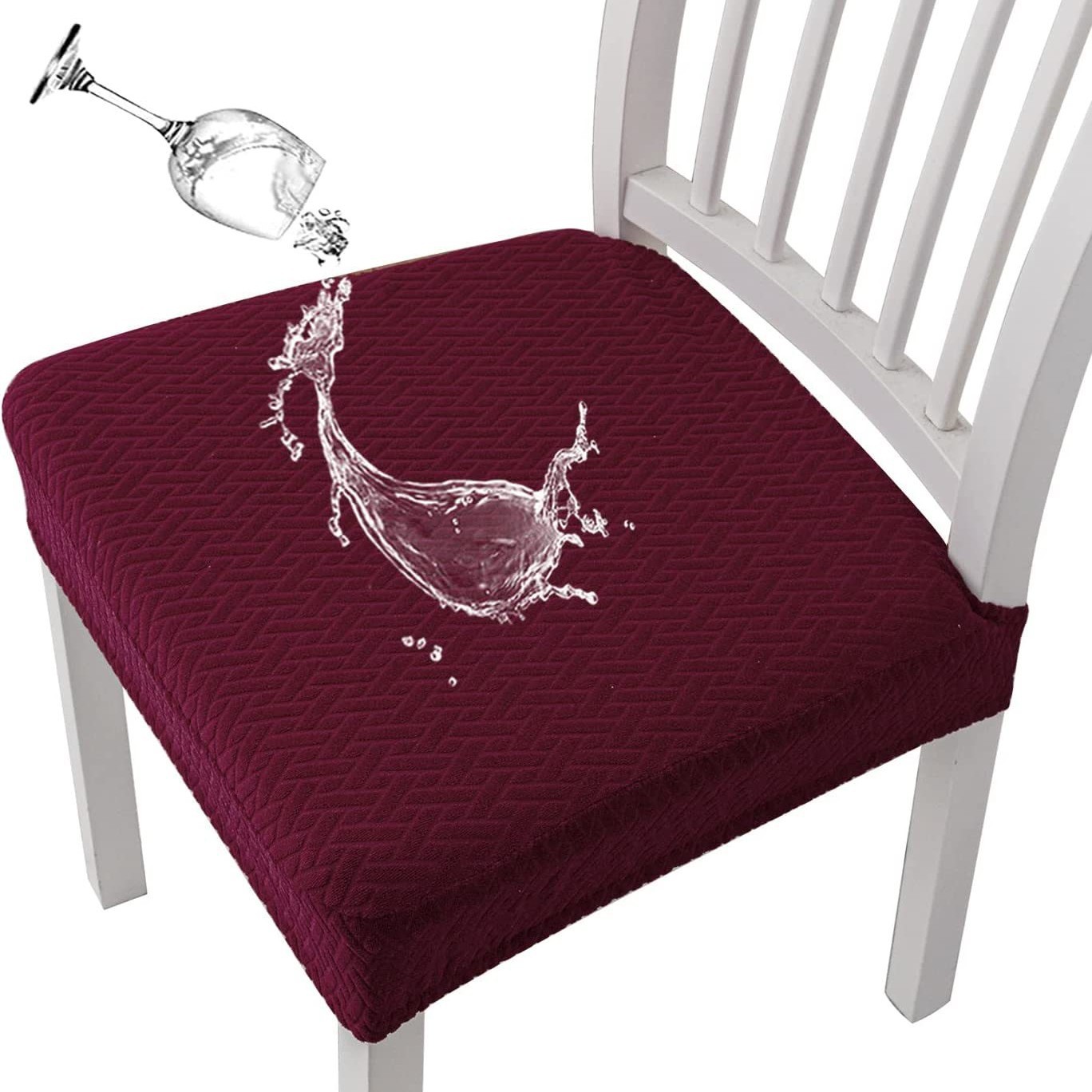 Funda de cojín de silla impermeable jacquard a cuadros largos cuatro estaciones cubierta de silla universal de una pieza cubierta de cojín de silla de hotel