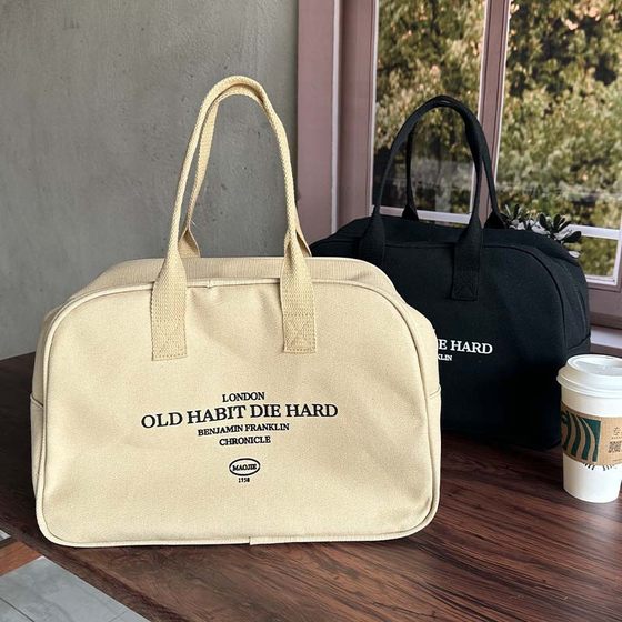 Vintage Boston Bag Travel Bag 2025 New Fashion Portable Lightweight Short-distance Travel Hantote Shoulder Bag for Women