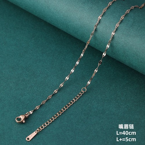 Fashionable and simple Korean style imitation gold necklace single chain women's cross lips short women's titanium steel neck chain clavicle chain