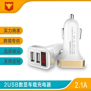 Mini ikili USB avtomobil şarj cihazı, cərəyan və gərginlik göstəricisi ilə