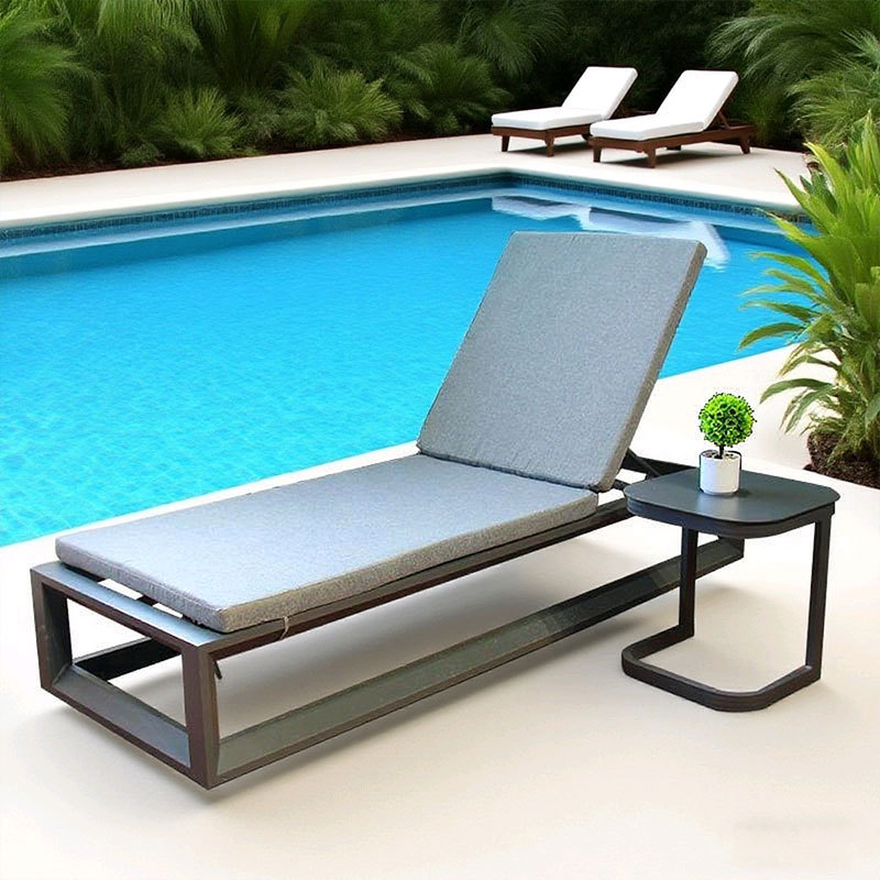 Cama de relajación impermeable y protector solar jardín piscina sillón al aire libre patio residencial al aire libre silla de playa frente al mar sombreado