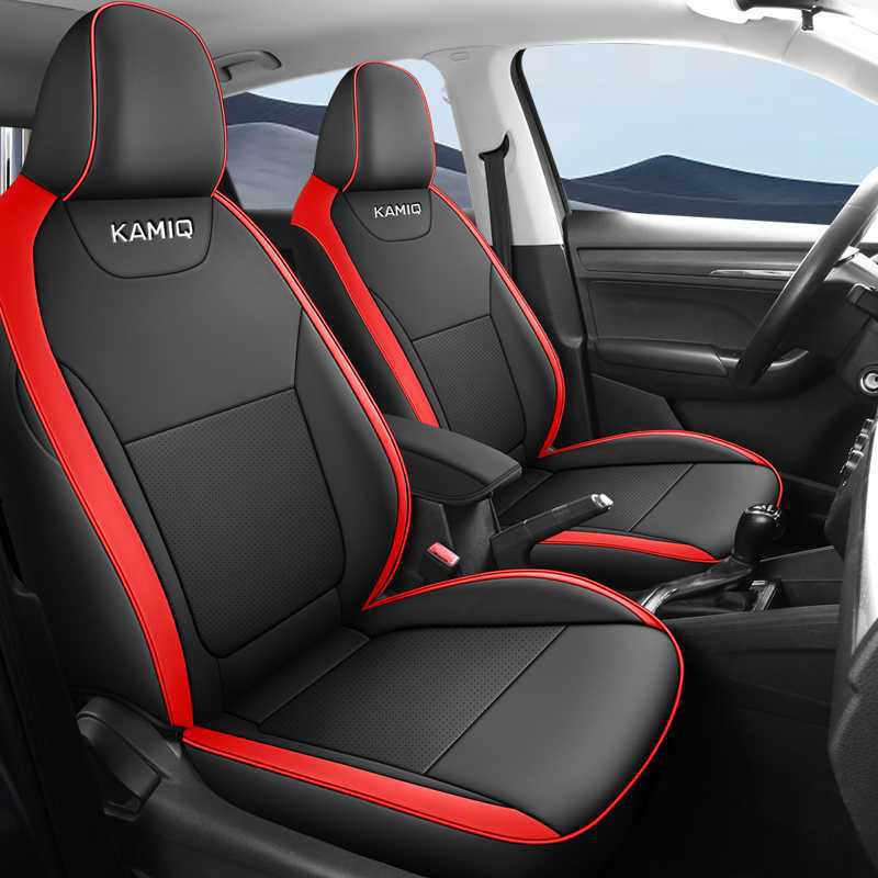 Skoda Skoda Kamiq Seat Cover Dedicated Full Car Seat Cushion (Modelə uyğun (Original) oturacaq örtükləri) - black-red-standard-edition-note-car-model-year-rear-row-half-cover