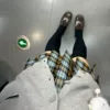 Tropical fish plaid skirt