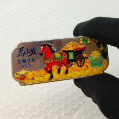 馬銀棒金属工芸品干支馬カラーコイン記念メダル 2026 年馬ギフトセールイベントギフト
