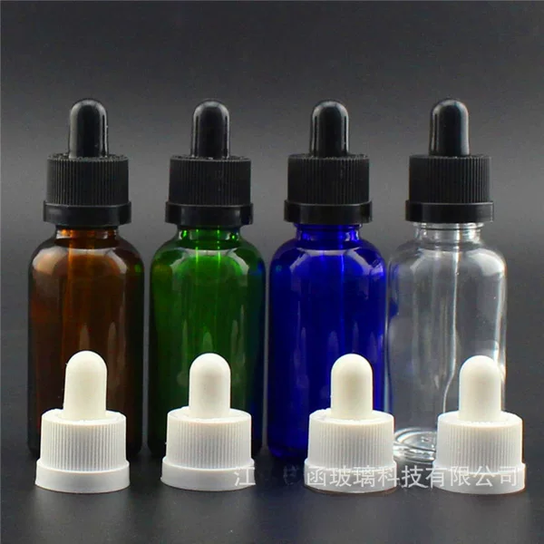 Cosmetic Bottle Essential Oil Bottle 30ml10ml15ml20ml Green Blue Transparent Dropper Essential Oil Glass Bottle Bottled