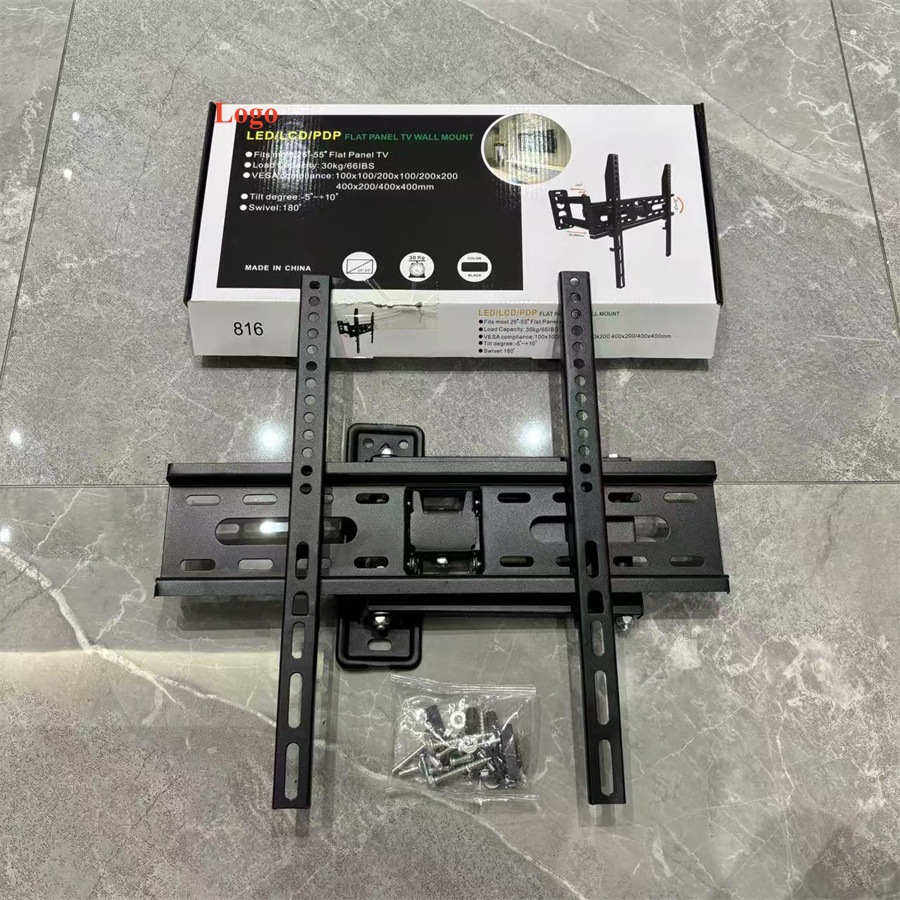 Soporte de TV ajustable 816 de venta al por mayor del fabricante, adecuado para televisores de 26-55 pulgadas, con giro a la izquierda y a la derecha, soporte de pared ajustable.