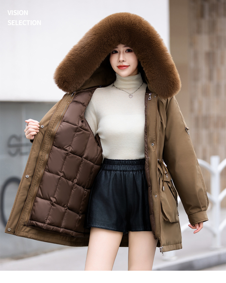 Abbigliamento da donna cappotto parka di grandi dimensioni cappotto in cotone con collo largo da donna stile coreano più vita in velluto cappotto caldo in cotone tendenza da donna_voghion.com