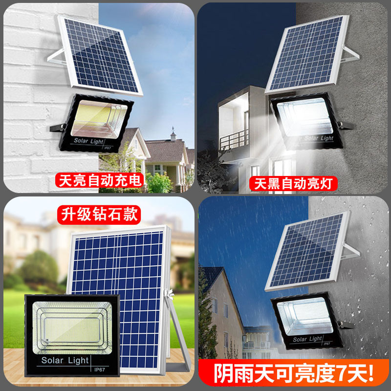 Hogar rural, luz de calle impermeable de alta potencia súper brillante, luz solar, luz de jardín al aire libre, luz solar, luz solar