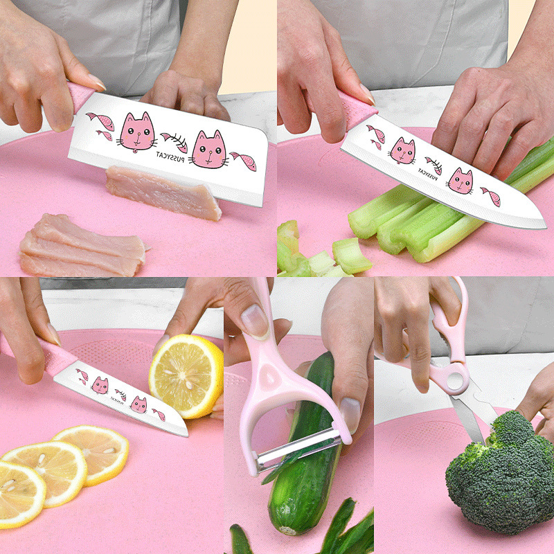 Cuchillo de alimentación para bebés conjunto de tabla de corte corte corte cuchillo de cocina cuchillo multipropósito cuchillo de frutas cuchillo de cocina dormitorio combinado