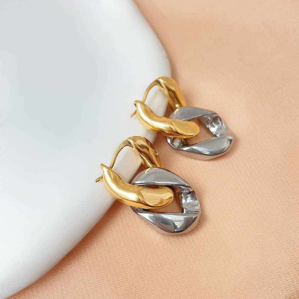 1 Pair Quantity 1 Pair Ig Style Simple Style Chain Plating Titanium Steel Gold Plated Drop Earrings