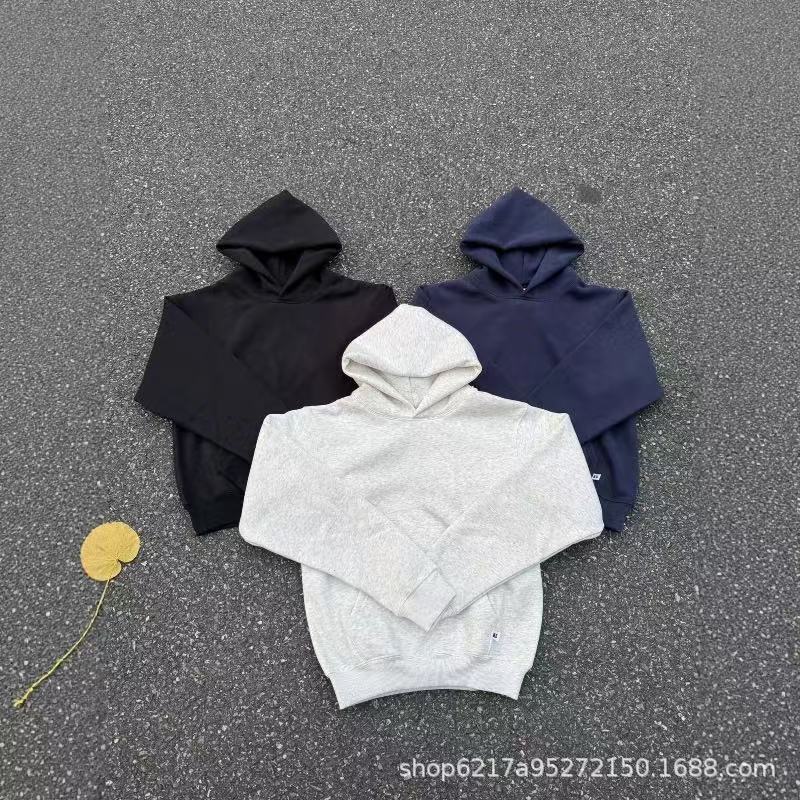 Cross-Border Supply of Vintage Russell 90S Hooded Sweatshirt Cleanfit Style Short Wide Version Casual Versatile Men Cross-Border Supply of Vintage Russell 90S Hooded Sweatshirt Cleanfit Style Short Wide Version Casual Versatile Men
