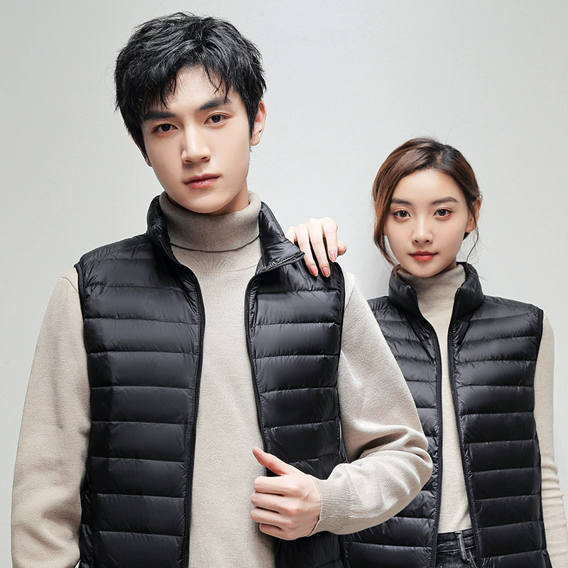 (Cross-border trading), light and thin vest with down for men and women, jacket, for beloved, feather stuffing