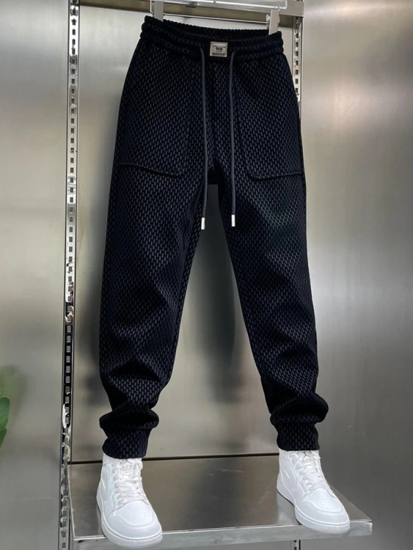 春秋季新款休闲裤男士弹力简约百搭时尚修身舒适显瘦小脚裤哈伦裤|undefined