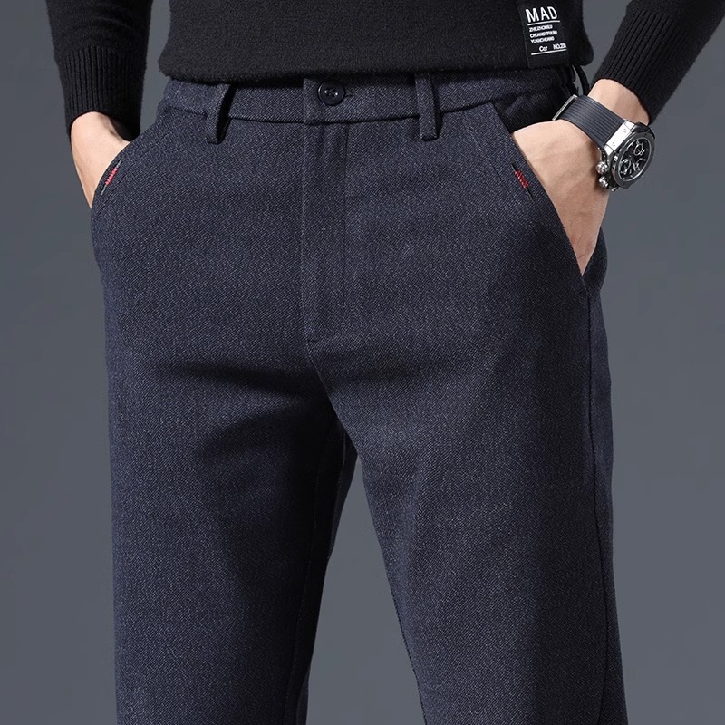 快適な起毛カジュアルパンツ メンズ 春秋冬 ストレート ビジネスパンツ 2025年新作 多用途 ロングパンツ メンズ