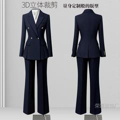 春秋职业西装套装女高级感气质收腰正装面试通勤上班珠宝店工作服