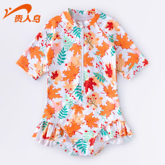 貴人鳥兒童泳衣 新款女童寶寶連體裙速干游泳裝 小童溫泉裝備批發