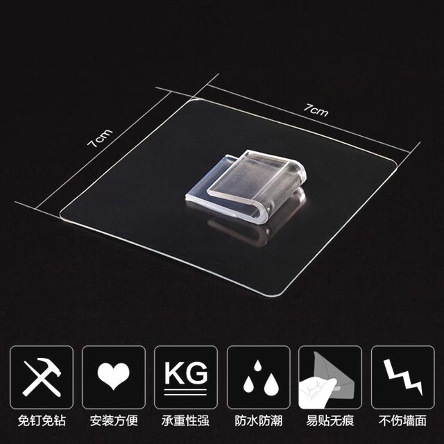 强力粘胶承重卡扣挂钩壁挂置物架贴片厨房浴室墙上免打孔无痕粘钩|undefined