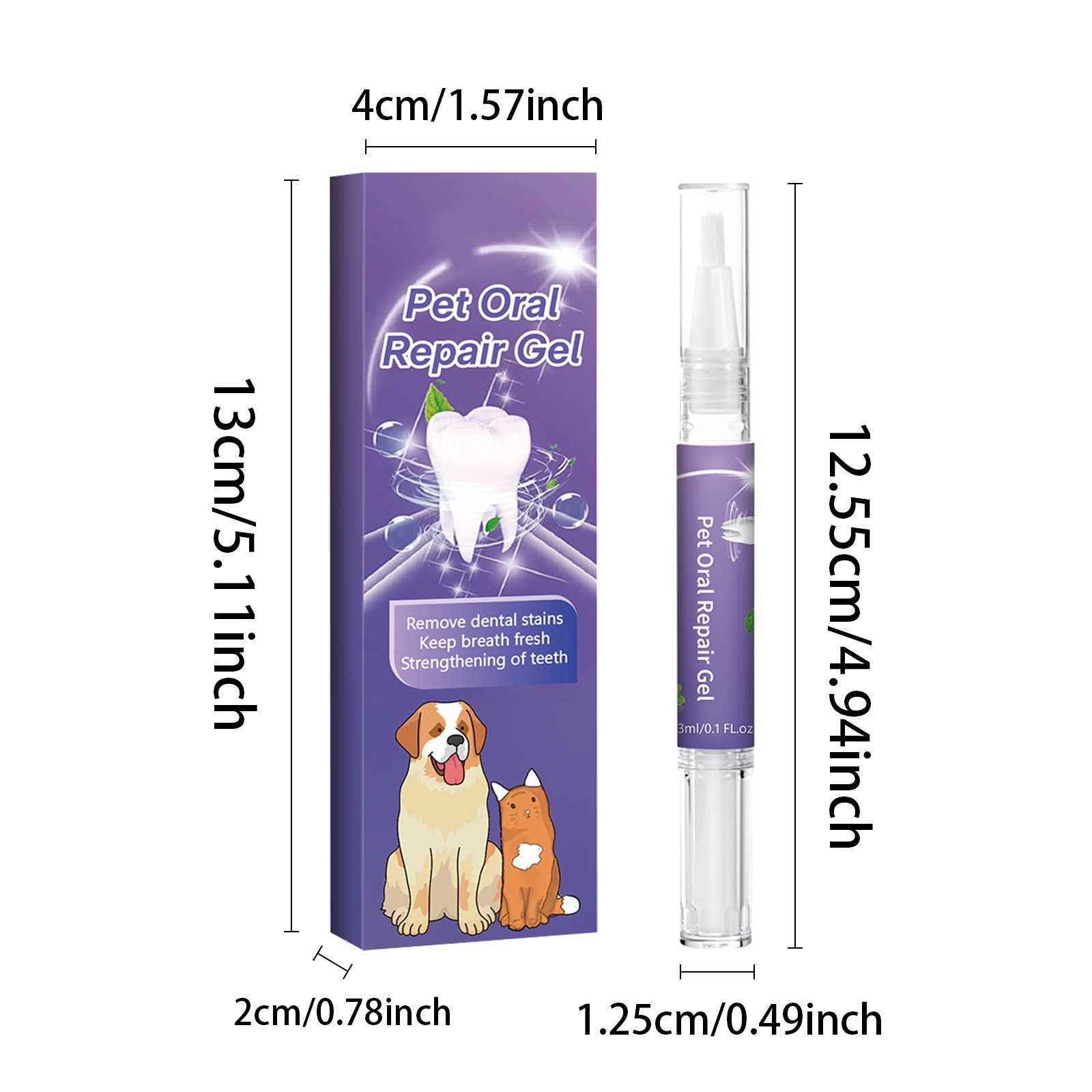 Uluslararası Pet Diş Temizleme Kalemi Ağız Temizliği Koku Giderici Diş Izi ve Tartar Temizleyici 3ml Diş Temizleme Jeli Fabrika Toptan