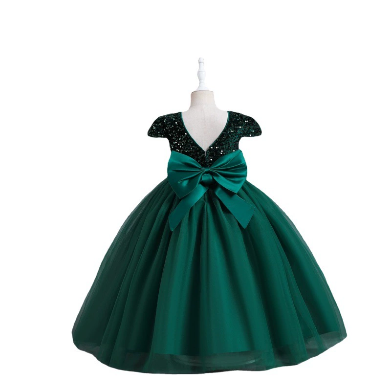 Для девочек 2025 Amazon новое детское платье Принцесса юбка ins Девушка длинное платье с блестками оптом