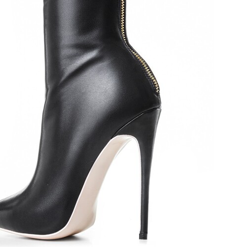 Fashion boots, pointed toe with back zipper, slim high heels, women's boots, European and American over-the-knee shiny leather long boots, size 42