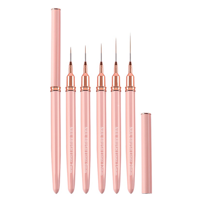 Tubo de aguja personalizado traje de pluma de dibujo de uñas Rosa varilla de metal muy fino bjd pluma facial hecha a mano pluma de dibujo al por mayor