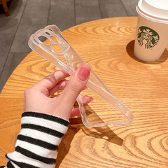 Applicable for Apple iPhone 13 Pro large wave phone case, iPhone 15 silicone transparent material, 14 Pro factory direct sale